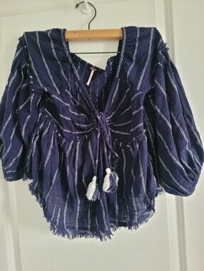 100% COTTON FREE PEOPLE CROP BLOUSE SIZE SMALL